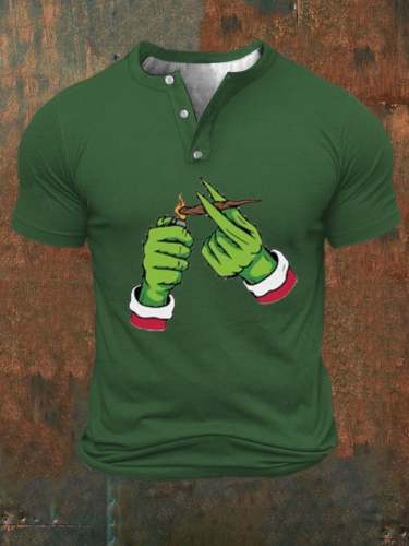 Men's Funny Weed Cannabis Christmas Short Sleeve T-Shirt