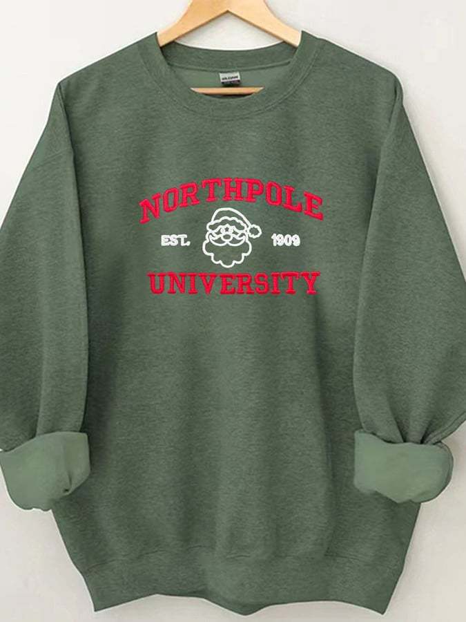 Women'S North Pole University Print Long Sleeve Sweatshirt
