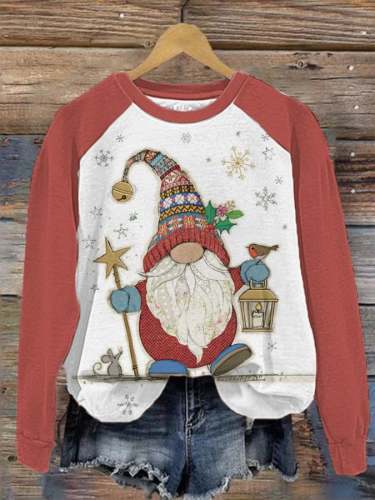 Women's Christmas Santa Print Sweatshirt