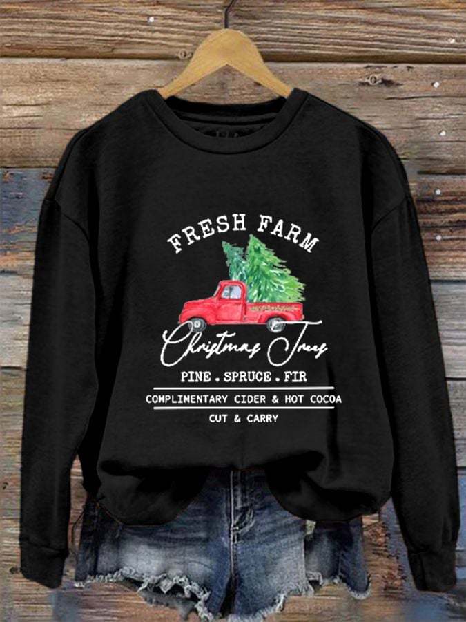 Women's Christmas Tree Farm Fresh Pine Spruce Fir Cedar  Sweatshirt