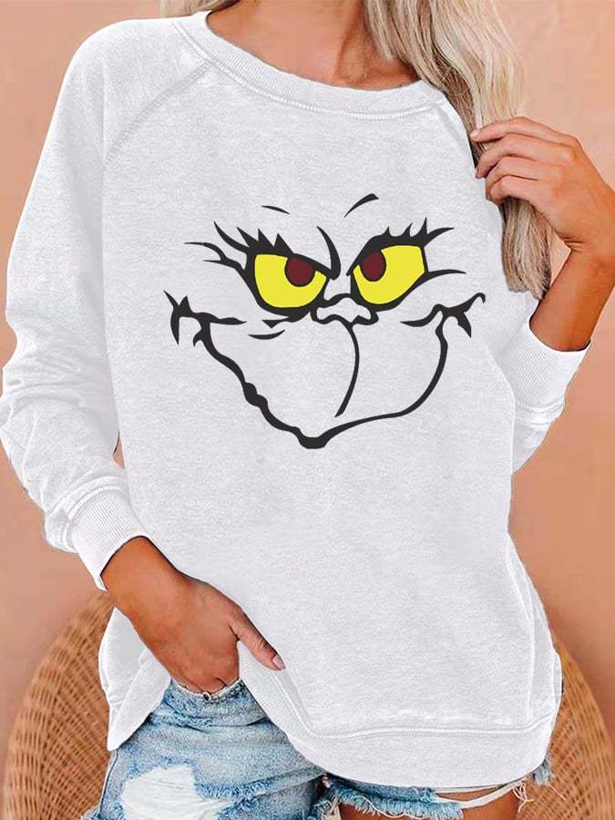 Women's Merry Christmas Cartoon Fun Print Sweatshirt