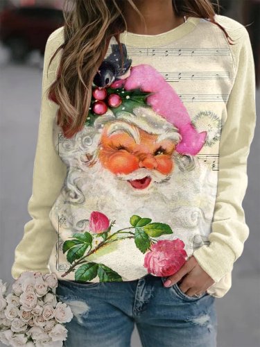 Women's Christmas Santa Claus Print Sweatshirt