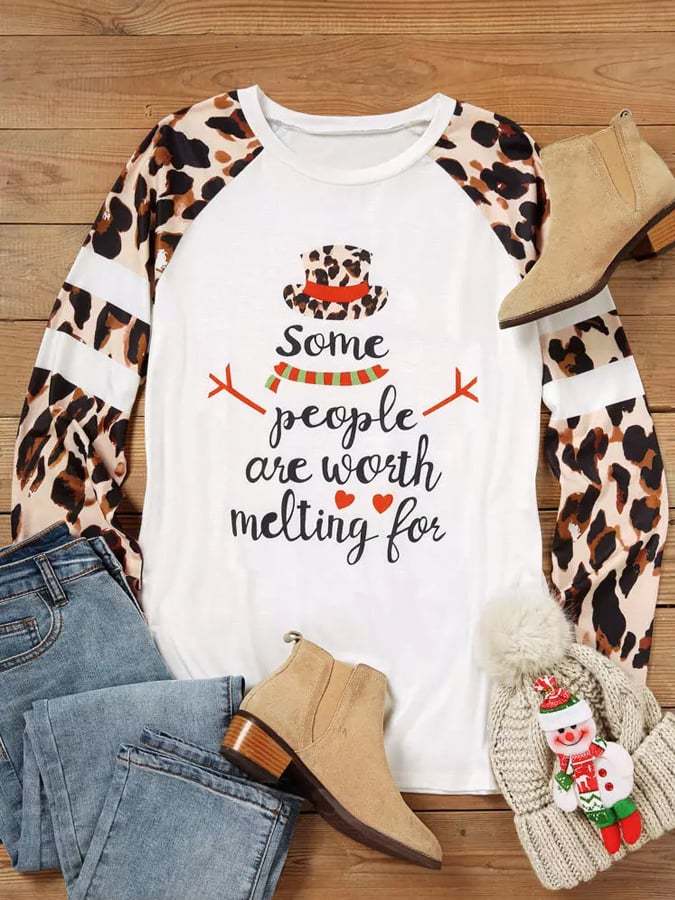 Women's Christmas Some People Are Worth Melting For Print Sweatshirt