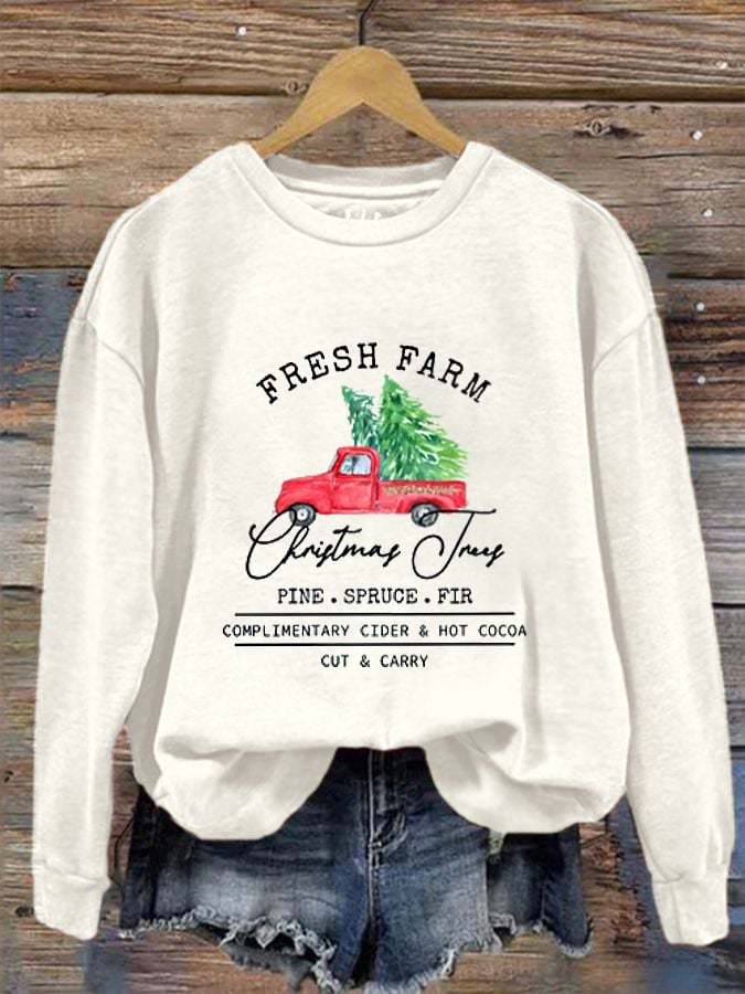 Women's Christmas Tree Farm Fresh Pine Spruce Fir Cedar  Sweatshirt