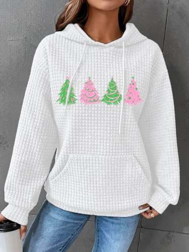Women's Christmas Tree Print Long Sleeve Sweatshirt