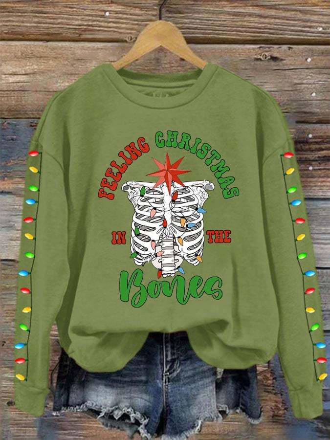 Women's Feeling Christmas In The Bones Dead Inside But It's Christmas Print Sweatshirt