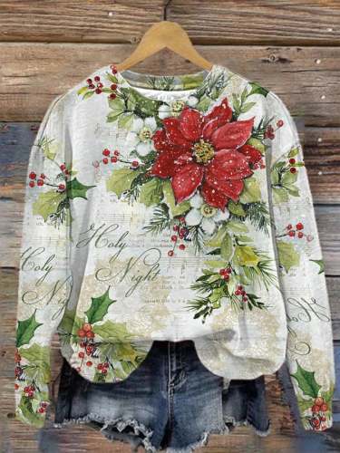 Women's Vintage Christmas Print Sweatshirt