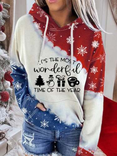 Women's Christmas Its The Most Wonderful Time Of The Year Print Hoodie