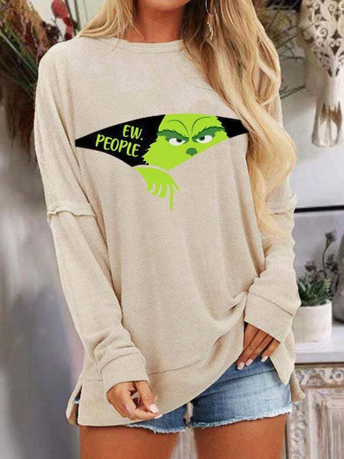 Women's Funny Christmas Holiday Print Sweatshirt