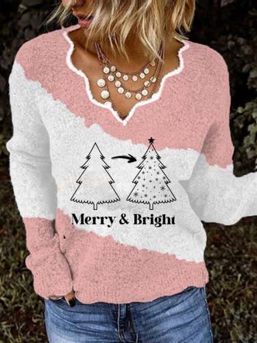 Women's Merry And Bright Print Knitwear