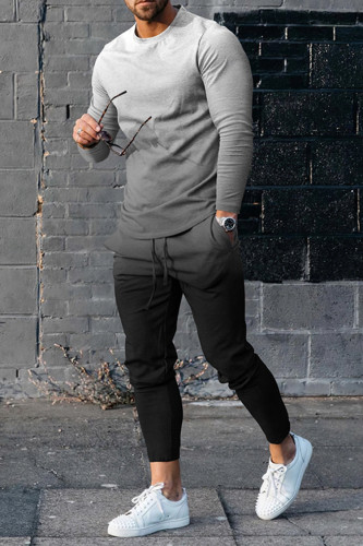 Men's Long Sleeve T-Shirt And Pants Two-Piece Set