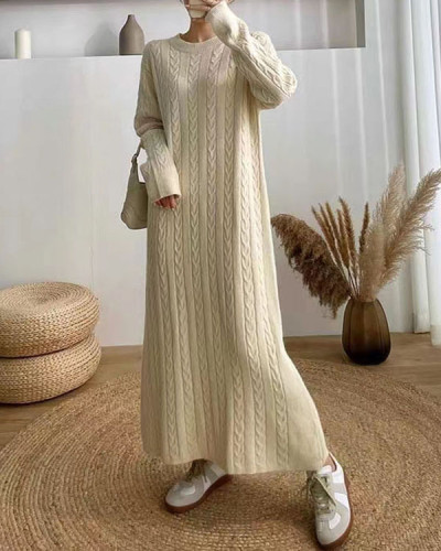 Vintage Twist Knit Sweater Dress