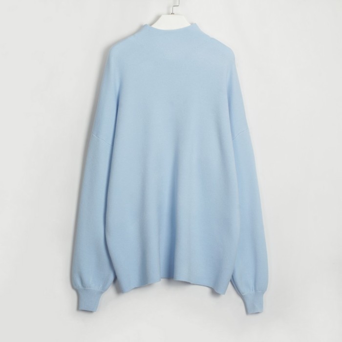 Solid Color Knitted Turtleneck Loose Sweater