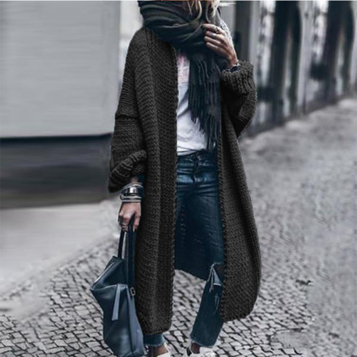 Casual Loose Long-Sleeved Knitted Cardigan
