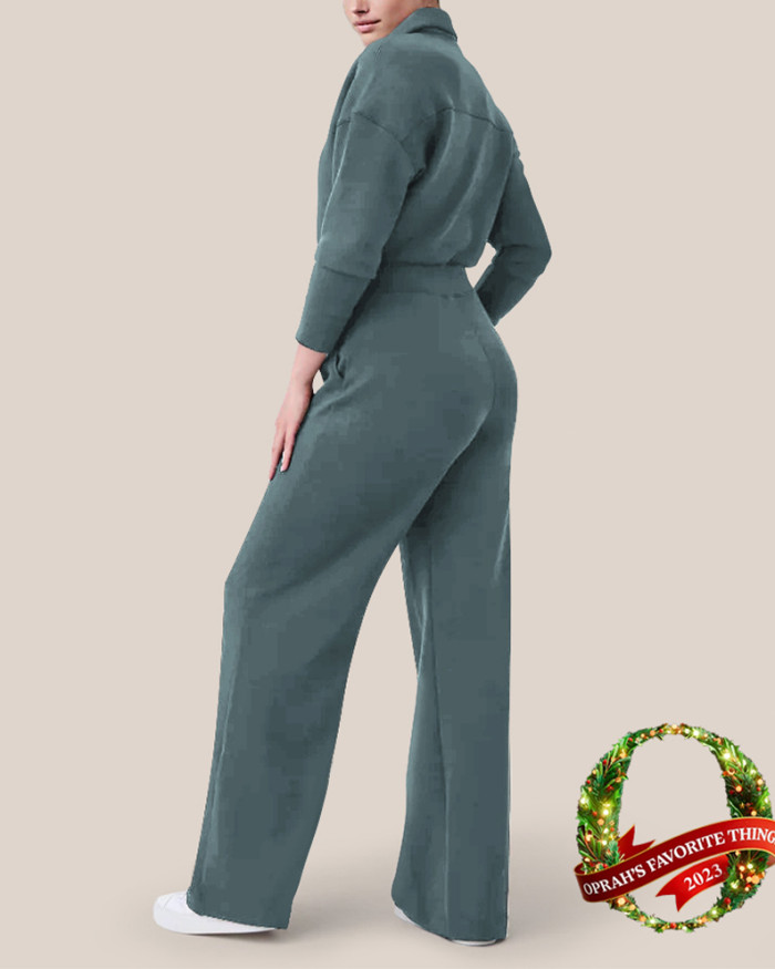AirEssentials Long Sleeve Wide Leg Jumpsuit (Buy 2 Free Shipping)