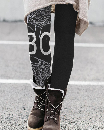 Halloween Boo Contrast Leggings