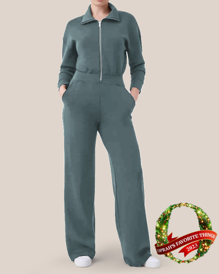 AirEssentials Long Sleeve Wide Leg Jumpsuit (Buy 2 Free Shipping)