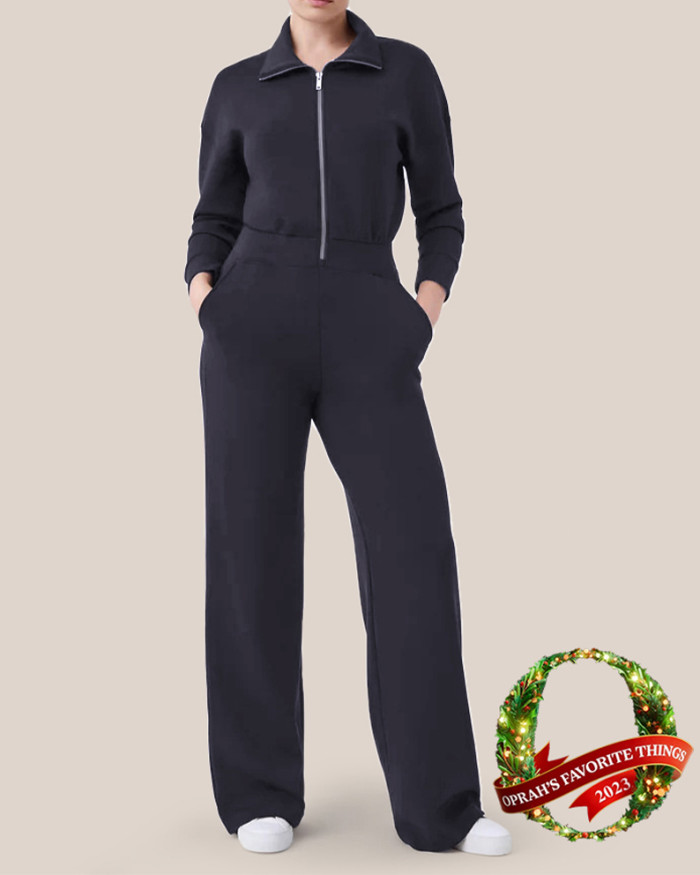 AirEssentials Long Sleeve Wide Leg Jumpsuit (Buy 2 Free Shipping)