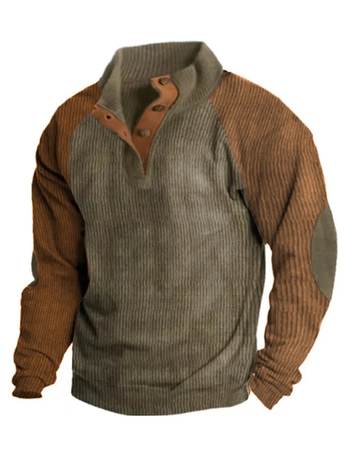 Men's Outdoor Reglan Sleeves Casual Stand Collar Sweatshirt