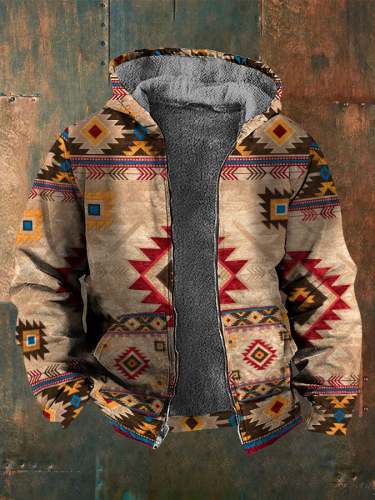 Casual Retro Men's Western Style Contrast Color Velvet Jacket