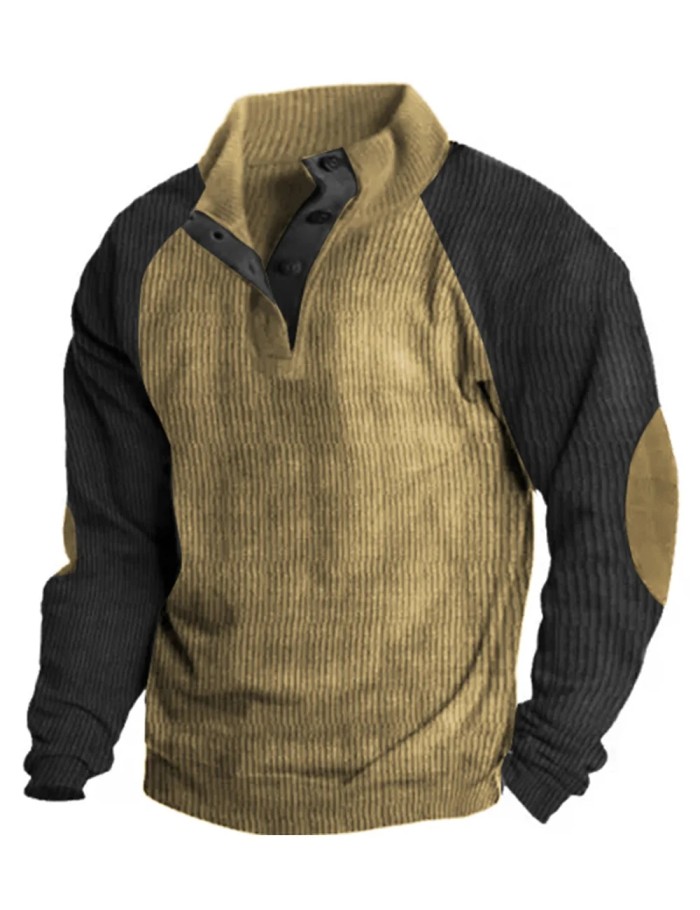 Men's Outdoor Reglan Sleeves Casual Stand Collar Sweatshirt