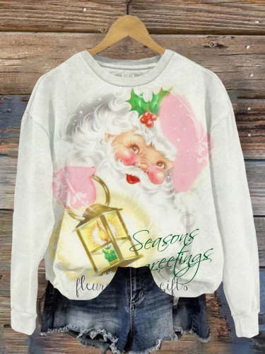 Women's Christmas Santa Print Sweatshirt