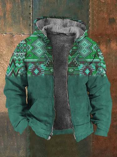 Casual Retro Men's Western Style Contrast Color Velvet Jacket
