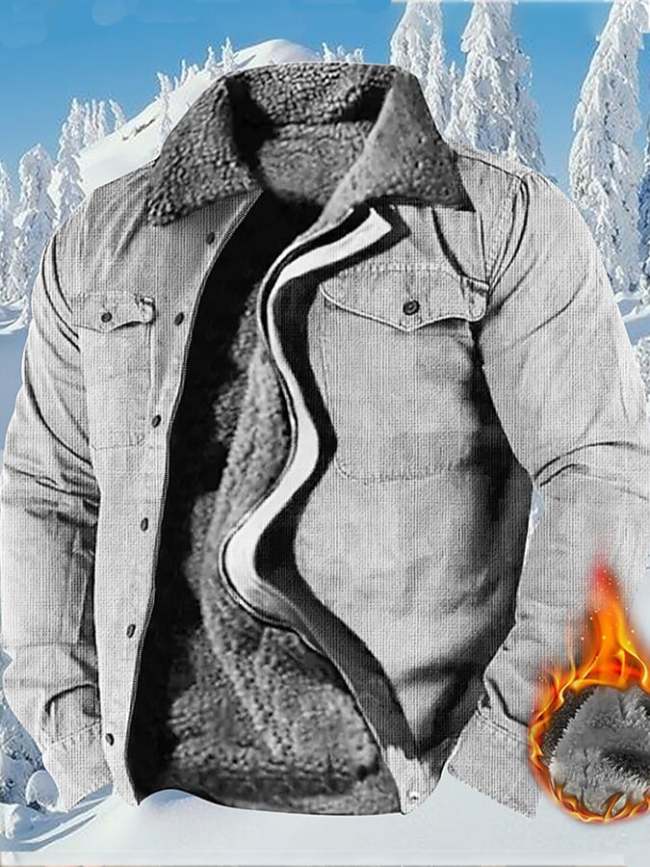 Men's winter velvet retro plaid jacket