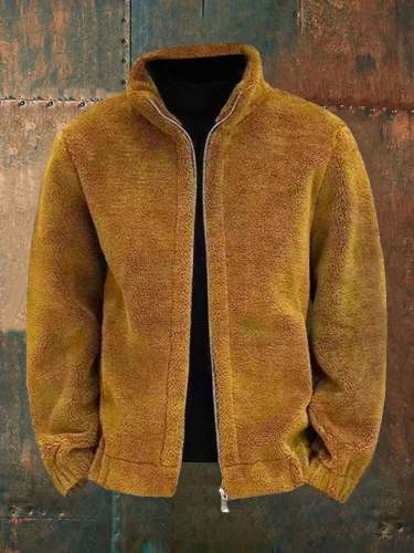 Men's retro winter fleece jacket