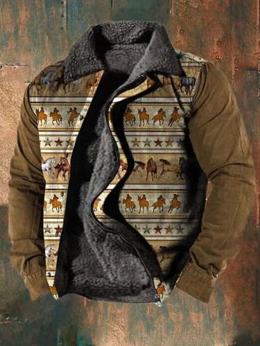 Men'S Velvet Printed Cotton Coat