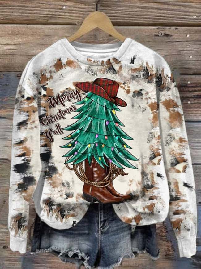 Women's Western Christmas Print Casual Sweatshirt
