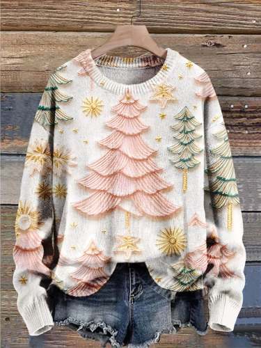 Christmas Tree Christmas Gifts Art Print Knit Pullover Sweater