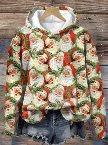 Women'S Casual Santa Claus Printed Long Sleeve Sweatshirt