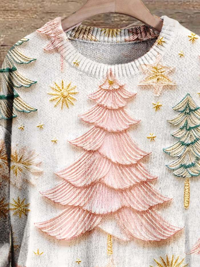 Christmas Tree Christmas Gifts Art Print Knit Pullover Sweater