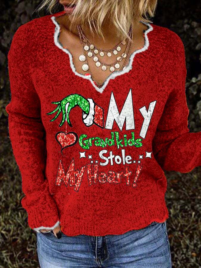 Women' s My Grandkids Stole My Heart Sweater