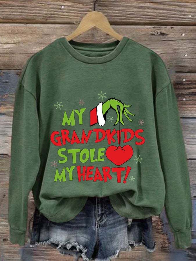 Women'S My Grandkids Stole My Heart Printed Sweatshirt