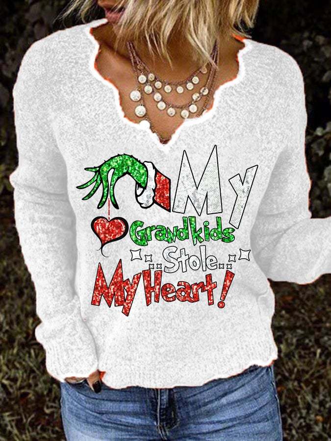 Women' s My Grandkids Stole My Heart Sweater