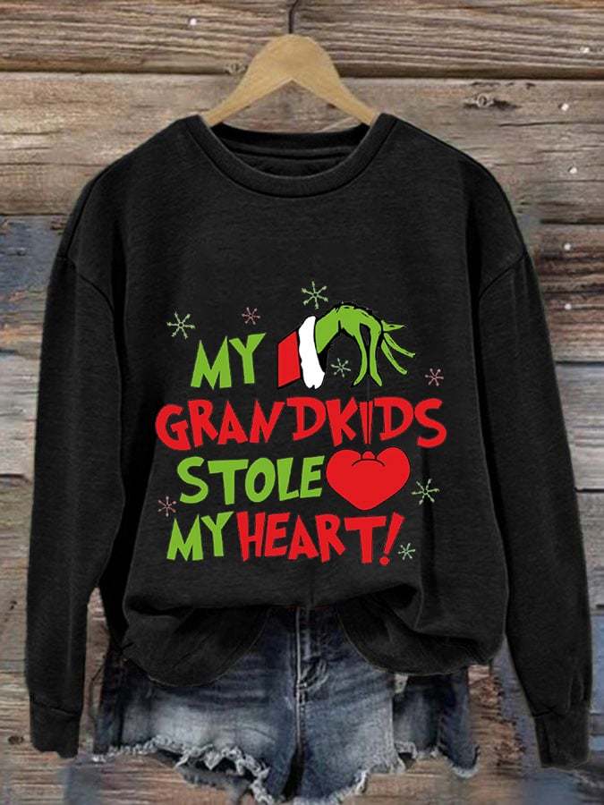 Women'S My Grandkids Stole My Heart Printed Sweatshirt