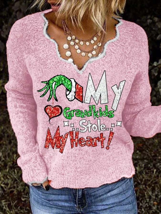 Women' s My Grandkids Stole My Heart Sweater