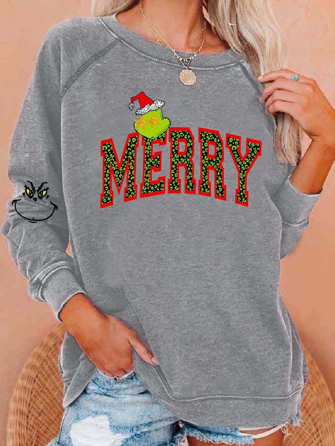 Women's Merry Grinchmas Print Sweatshirt