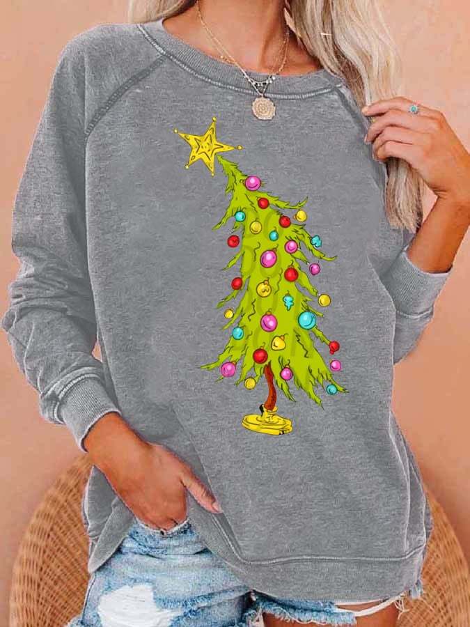 Women'S Christmas Printed Crew Neck Sweatshirt