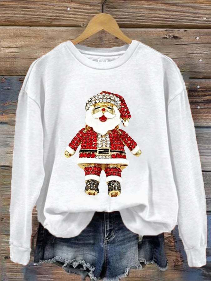 Women's Christmas Santa Claus Print Casual Sweatshirt