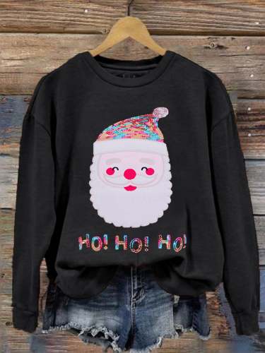Women's HO! HO! HO! Santa Claus Christmas Casual Sweatshirt