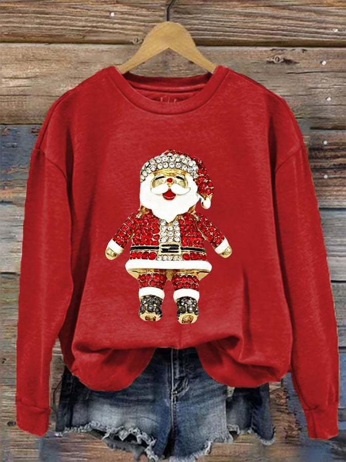 Women's Christmas Santa Claus Print Casual Sweatshirt