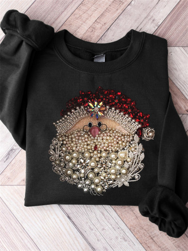 Christmas Santa Claus Jewel Art Comfy Sweatshirt