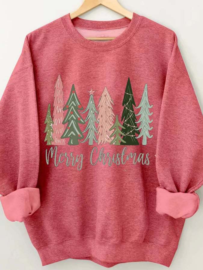 Women'S Casual Merry Christmas Printed Long Sleeve Sweatshirt