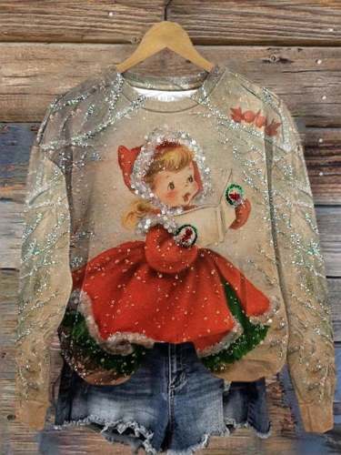Women's Vintage Christmas Print Sweatshirt