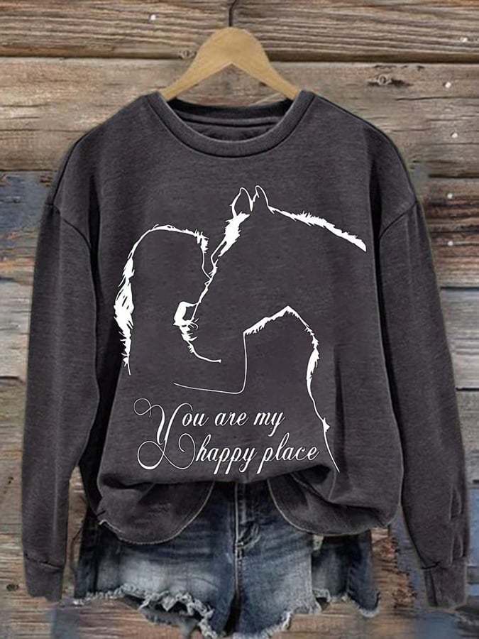 You Are My Happy Place Women'S Printed Long-Sleeved Sweatshirt