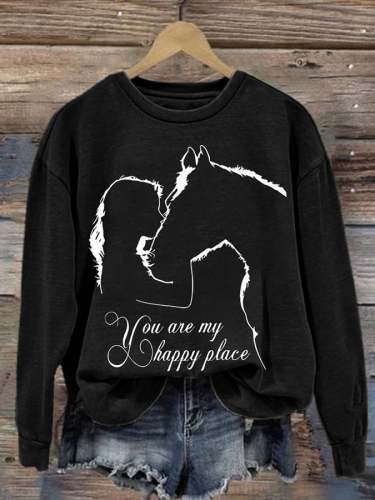You Are My Happy Place Women'S Printed Long-Sleeved Sweatshirt