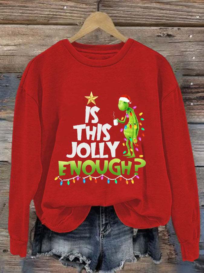 Women's Funny Merry Christmas Print Casual Sweatshirt